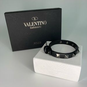 Valentino Rockstud Bracelet in Black